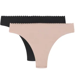 Lot de 2 tangas femme Chair et Noir Body Touch Easy