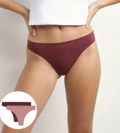 Lot de 2 tangas femme Rose et Rubis Body Touch Easy