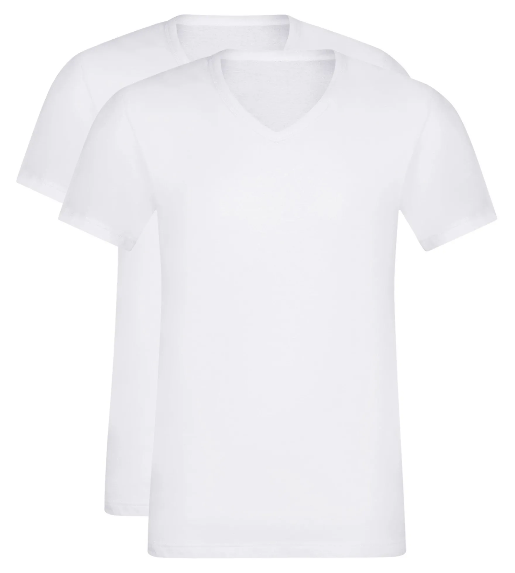 Lot de 2 t-shirts homme en coton blanc à col en V EcoDim