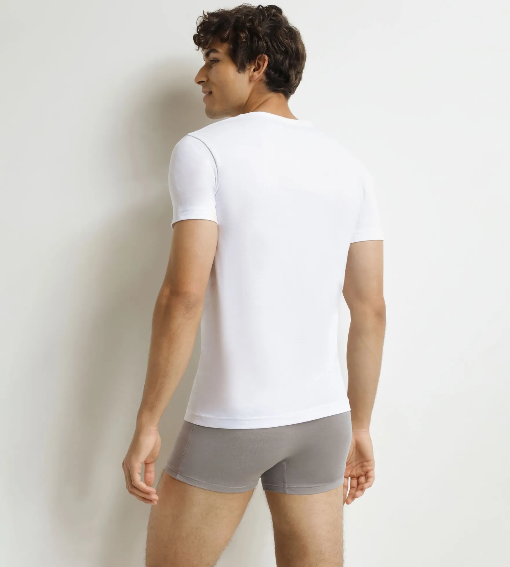 Lot de 2 t-shirts homme en coton blanc à col en V EcoDim