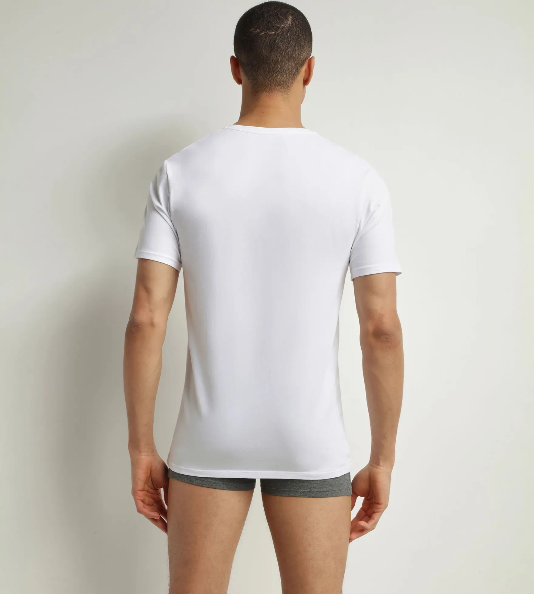 Lot de 2 t-shirts homme en coton bio Blanc à col V Dim Good