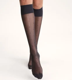 Mi-bas noir Effet plumetis 15D Madame So DIM