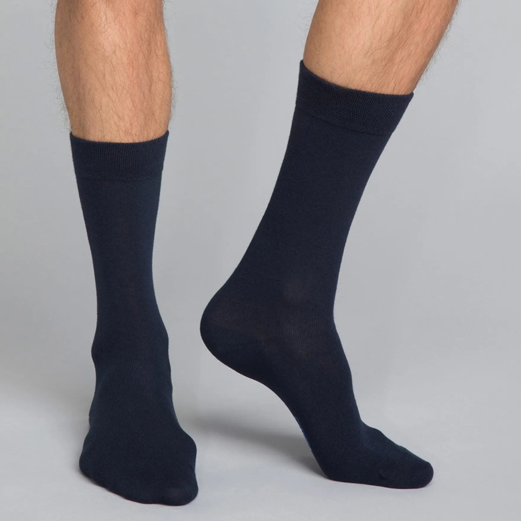 Mi-chaussettes classique coton X3 bleu Homme Basic Coton