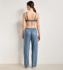 Pantalon de pyjama twill bleu poudré Slow Days Fresh Vibes
