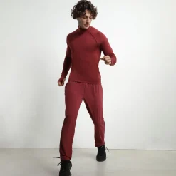 Pantalon de sport chino pour homme en jersey stretch Bordeaux Dim Move