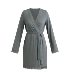 Peignoir femme Gris avec dentelle Don’t Disturb
