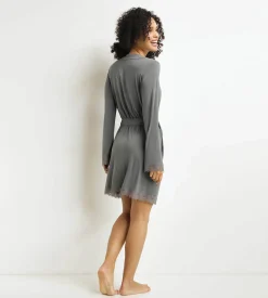 Peignoir femme Gris avec dentelle Don’t Disturb