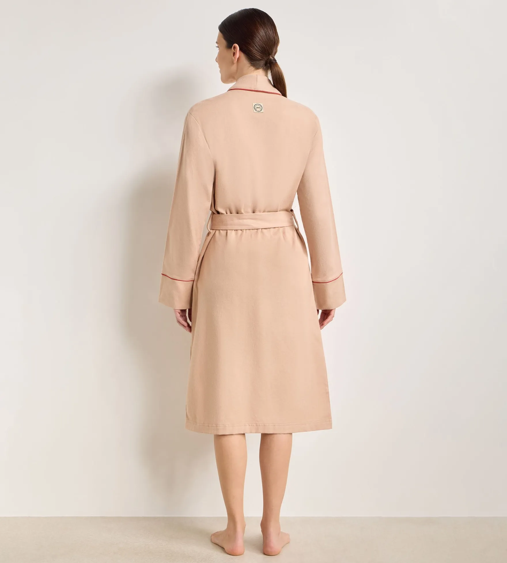 Peignoir flanelle soie beige DIM x Ines de la Fressange