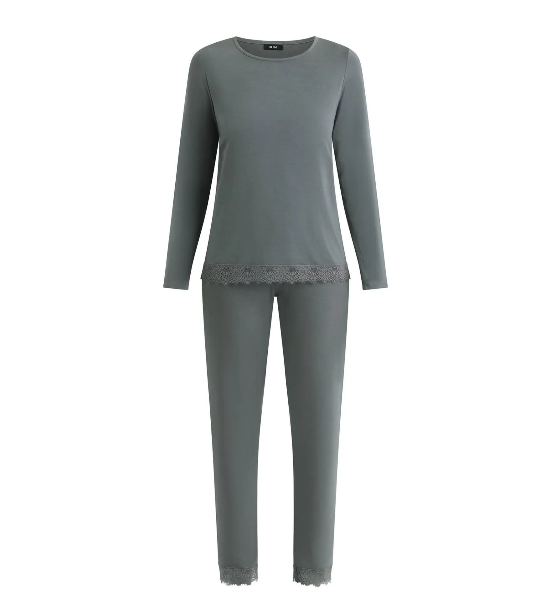 Pyjama femme pantalon Gris avec dentelle Don’t Disturb
