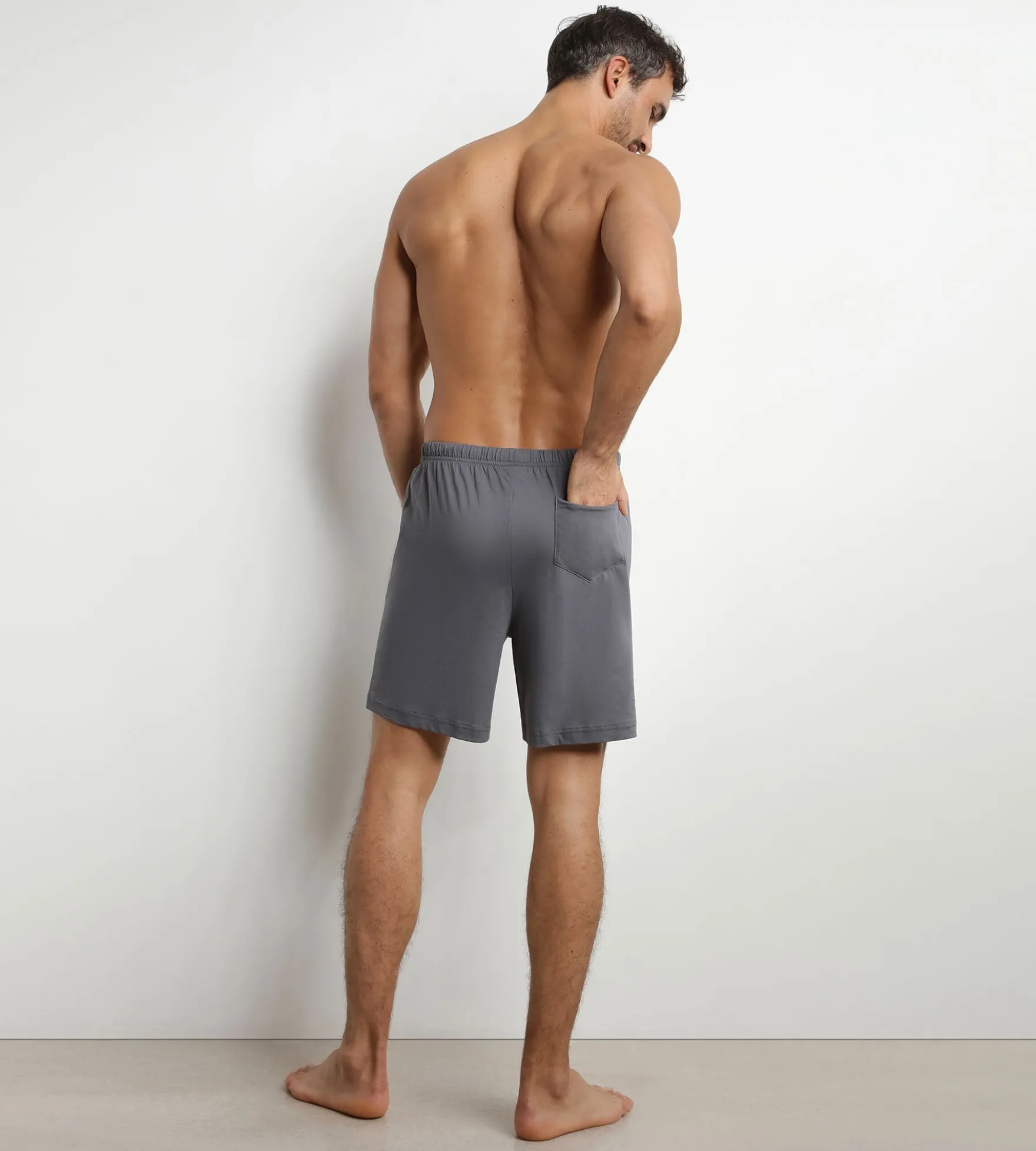 Short de pyjama homme en jersey Gris Foncé Dim Nightwear