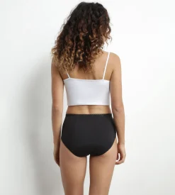Shorty menstruel coton bio Noir Flux très abondant Dim Protect
