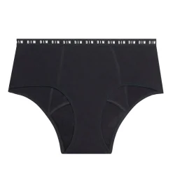 Shorty menstruel lavable en coton bio noir Flux abondant Dim Protect