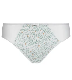Slip femme coton et tulle à motif végétal Blanc Generous Coton Bio