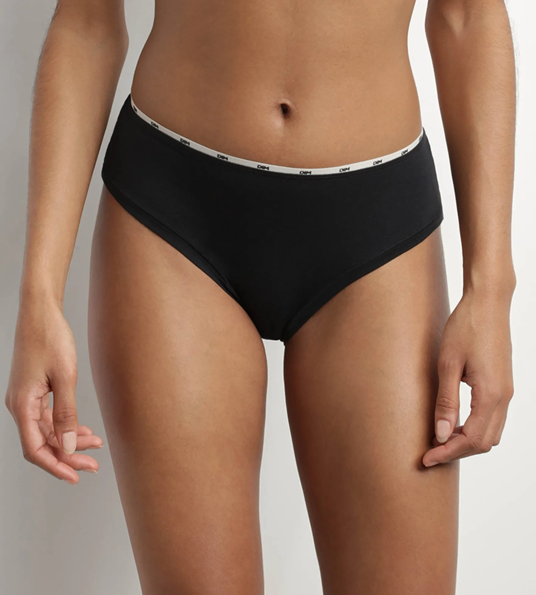 Slip femme en coton modal Noir à galon Beige Dim Icons Essentiel