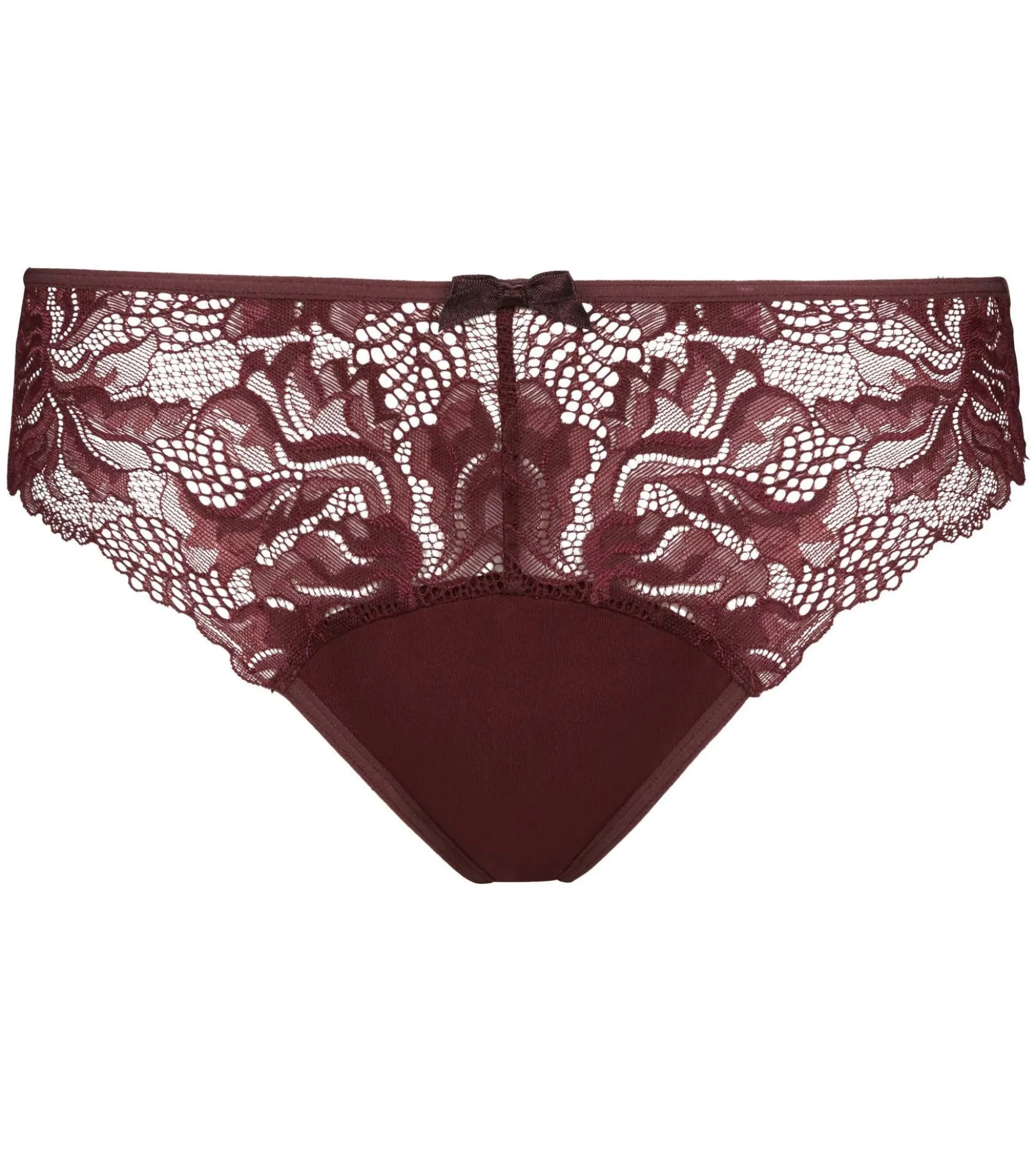 Slip femme en dentelle et microfibre Rubis Foncé Generous Essentiel