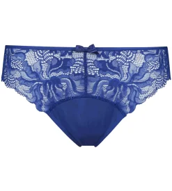 Slip femme en dentelle et microfibre Bleu Stella Generous Essentiel