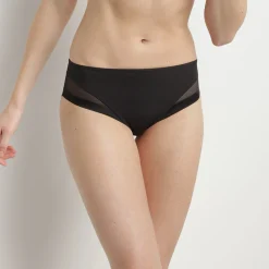 Slip femme en microfibre et tulle noir Generous de Dim
