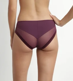 Slip femme en microfibre et tulle Prune Dim Generous