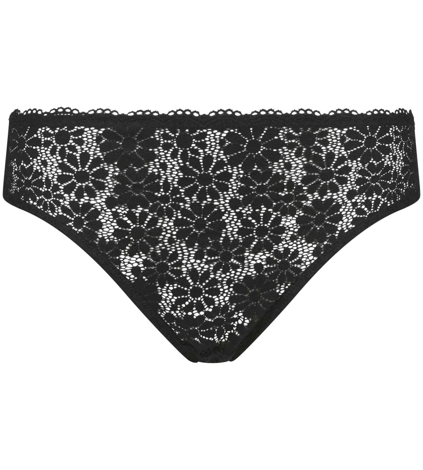 Slip femme en tulle et dentelle fleurie Noir Generous Édition Limitée