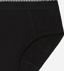 Slip menstruel fille coton bio Noir Flux très abondant Dim My Protect
