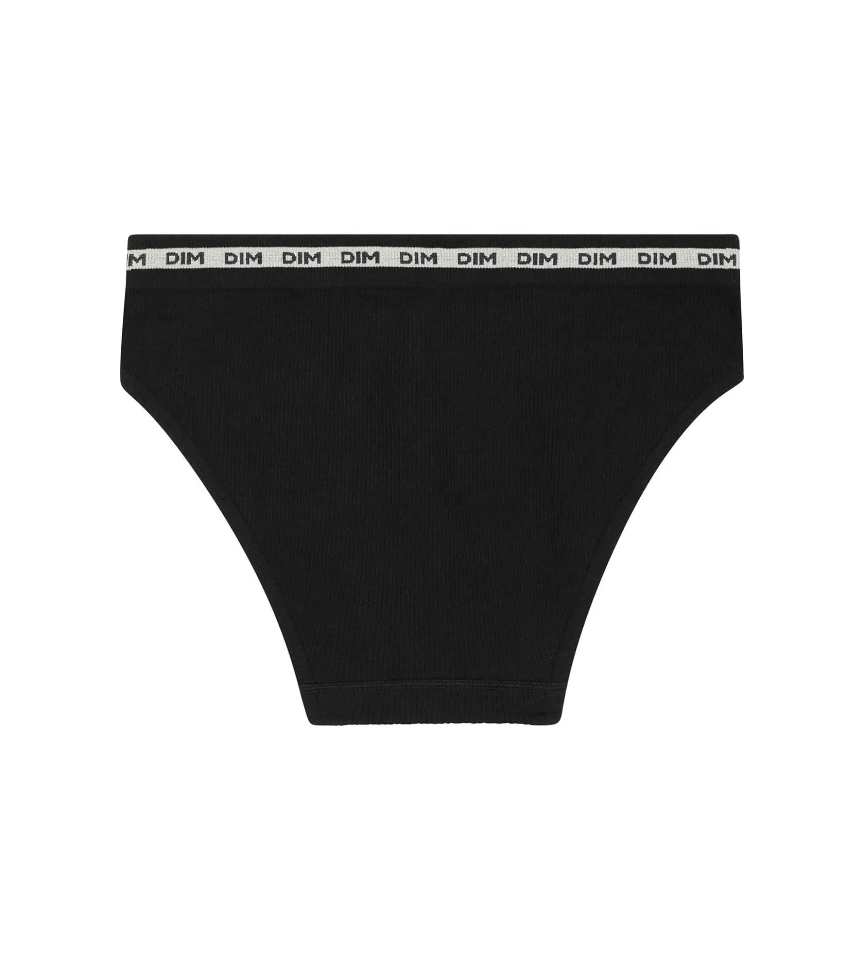 Slip pour fille en tissu côtelé Noir à ceinture beige Dim Icons