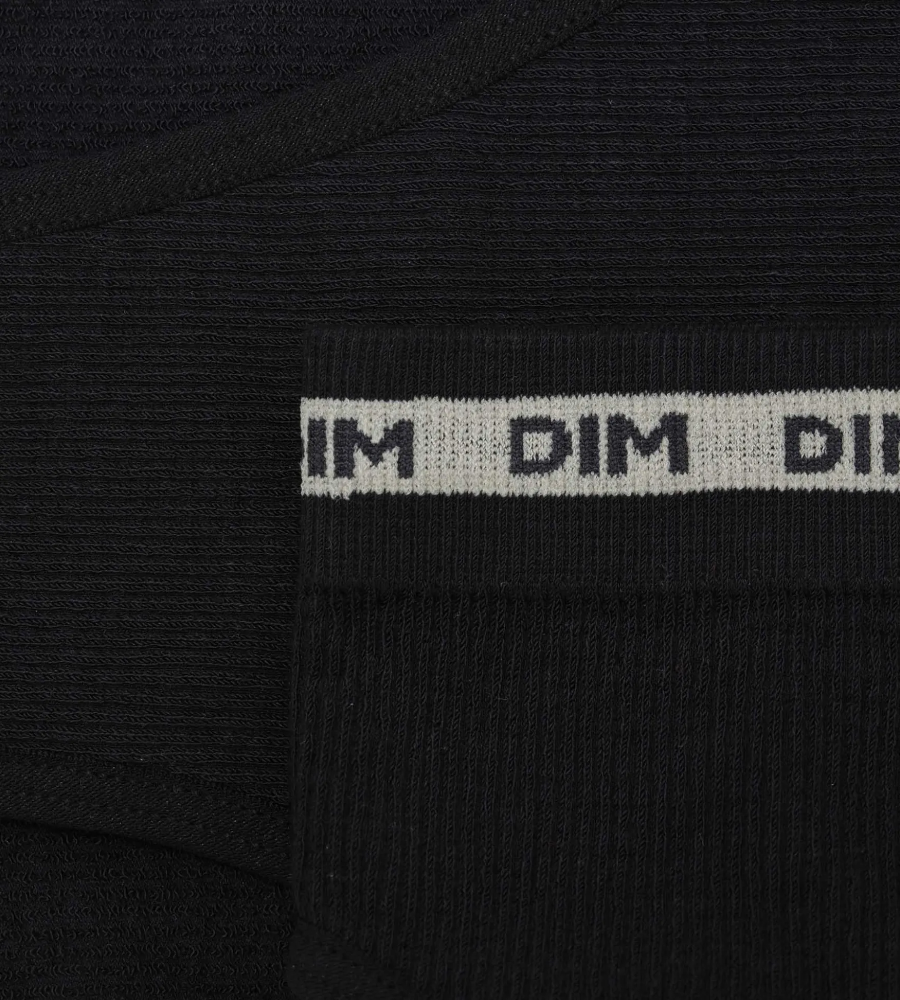 Slip pour fille en tissu côtelé Noir à ceinture beige Dim Icons