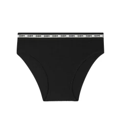 Slip pour fille en tissu côtelé Noir à ceinture beige Dim Icons