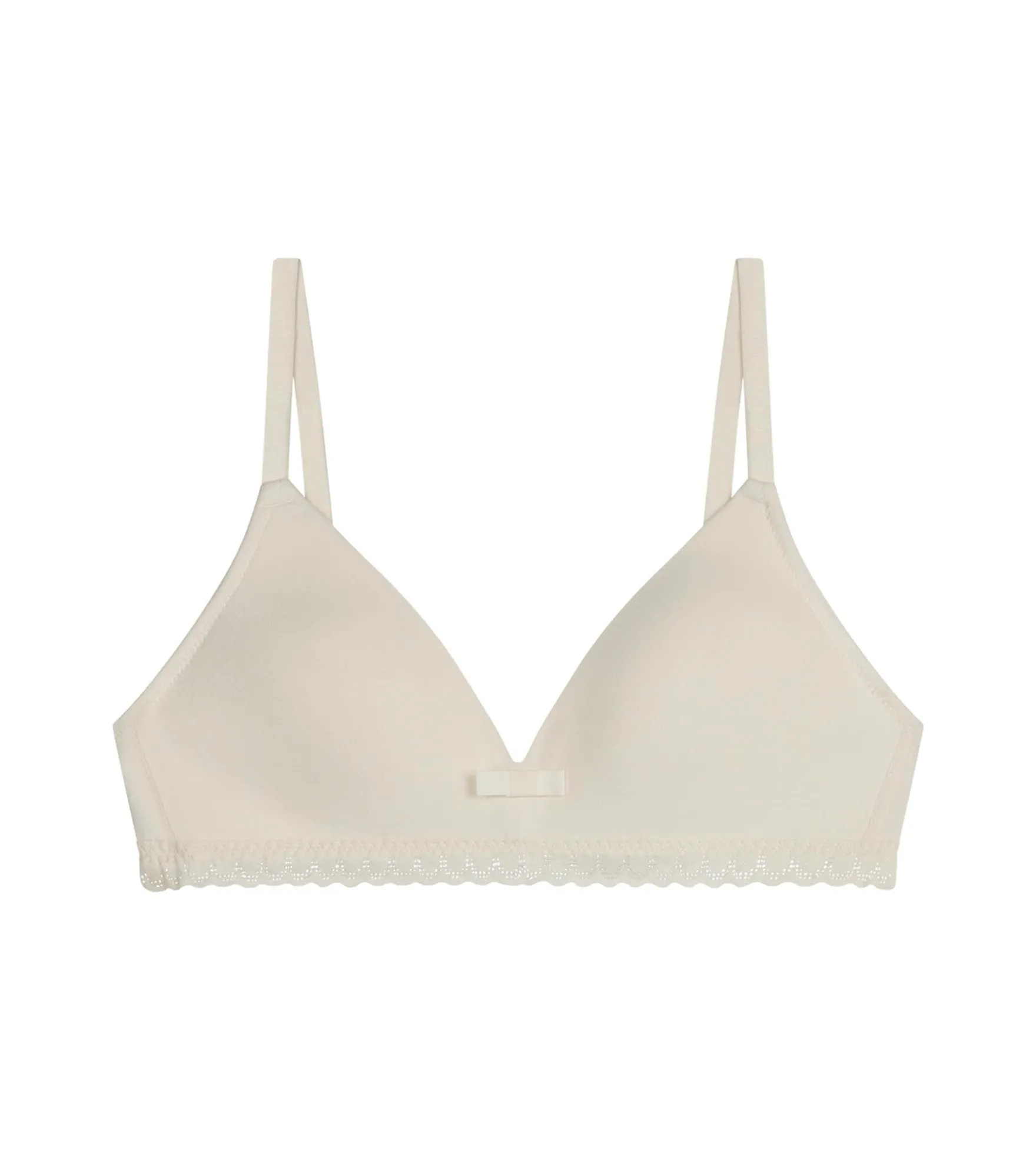 Soutien-gorge ado sans armature en microfibre et dentelle Ivoire Daily