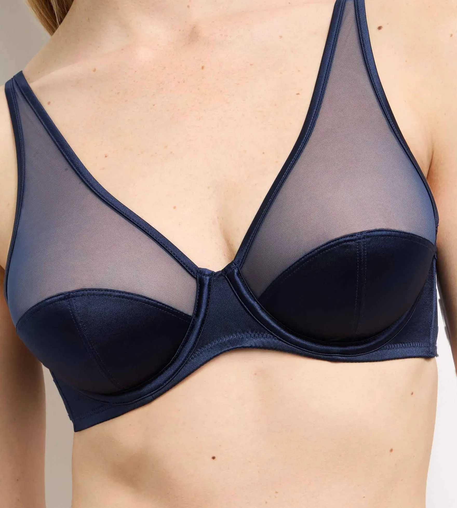Soutien-gorge à armatures bleu foncé Dim x Ines de la Fressange