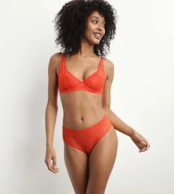Soutien-gorge à armatures en dentelle florale Rouge Feu Daily Dentelle