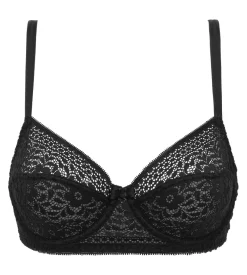 Soutien-gorge à armatures en dentelle florale recyclée Noir Sublim