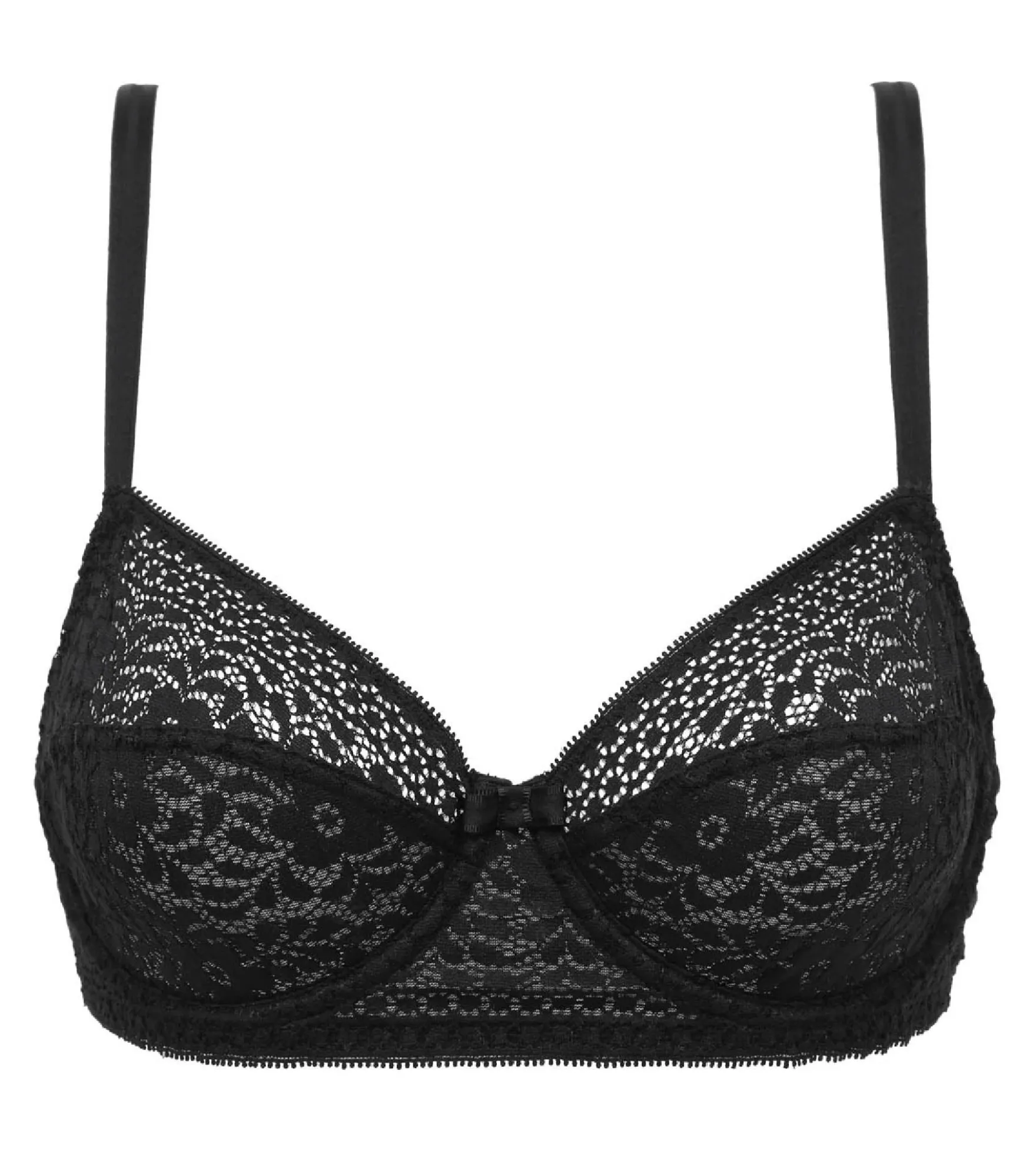 Soutien-gorge à armatures en dentelle florale recyclée Noir Sublim