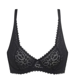 Soutien-gorge à armatures en dentelle florale Noir Daily Dentelle