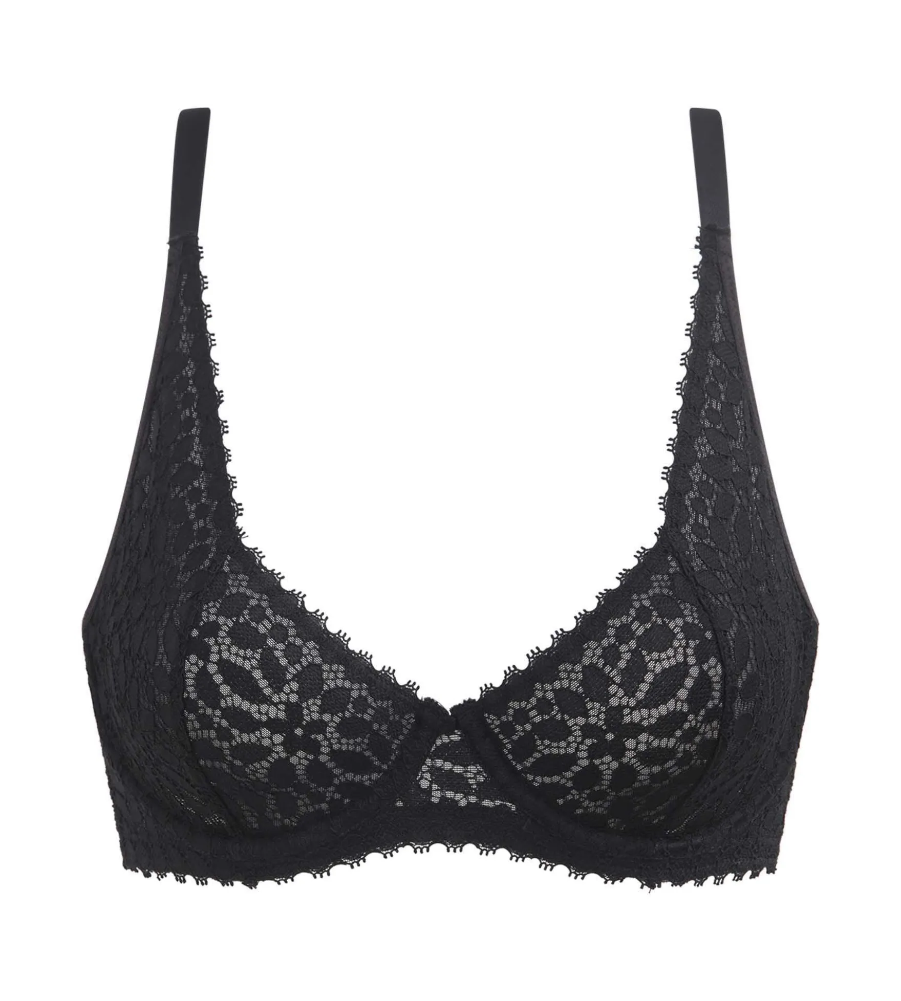 Soutien-gorge à armatures en dentelle florale Noir Daily Dentelle