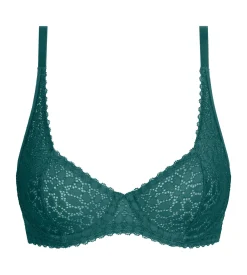 Soutien-gorge à armatures en dentelle florale vert Daily Dentelle