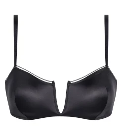 Soutien-gorge bandeau à armatures microfibre satinée Gris Dim Chéri