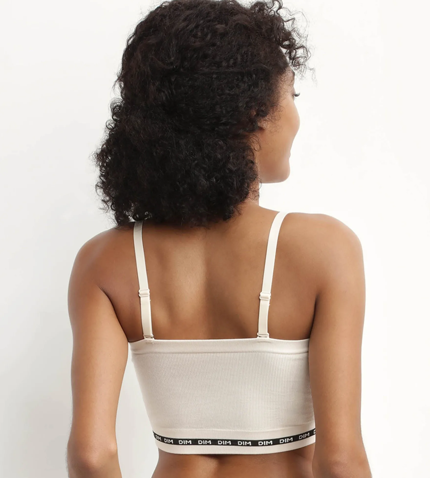 Soutien-gorge bandeau en modal polyamide Beige sans armature Dim Icons Seamless