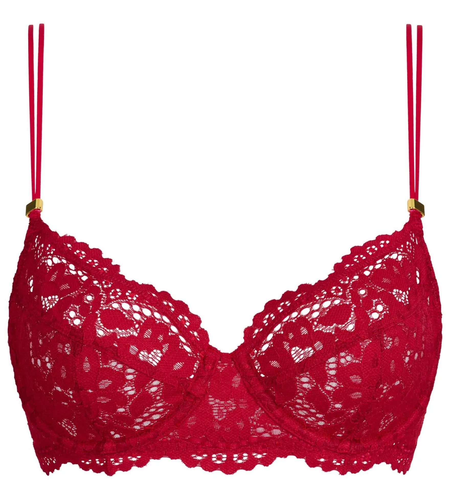 Soutien-gorge corbeille à armatures dentelle rouge Burning Eclat