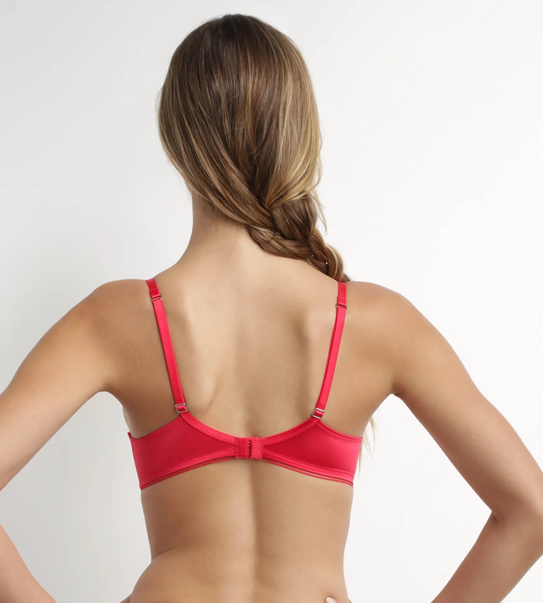 Soutien-gorge corbeille en microfibre satinée Rouge Dim Chéri