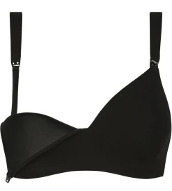 Soutien-gorge d’allaitement en jersey coton Noir Dim Maternité