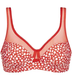 Soutien-gorge emboitant avec armatures Rouge à fleurs Generous Dim