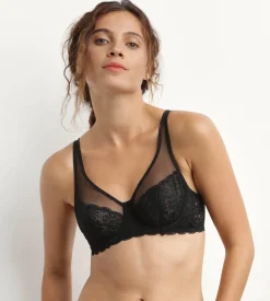 Soutien-gorge emboitant dentelle fleurs Noir Generous Édition Limitée
