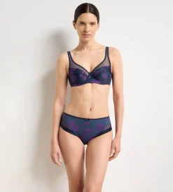 Soutien-gorge emboîtant à armatures floral violet Generous Classic