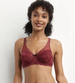 Soutien-gorge emboîtant en dentelle Rubis Foncé Generous Essentiel