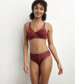 Soutien-gorge emboîtant en dentelle Rubis Foncé Generous Essentiel