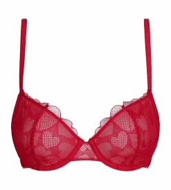 Soutien-gorge emboîtant en dentelle à motif cœur Rouge Red Love