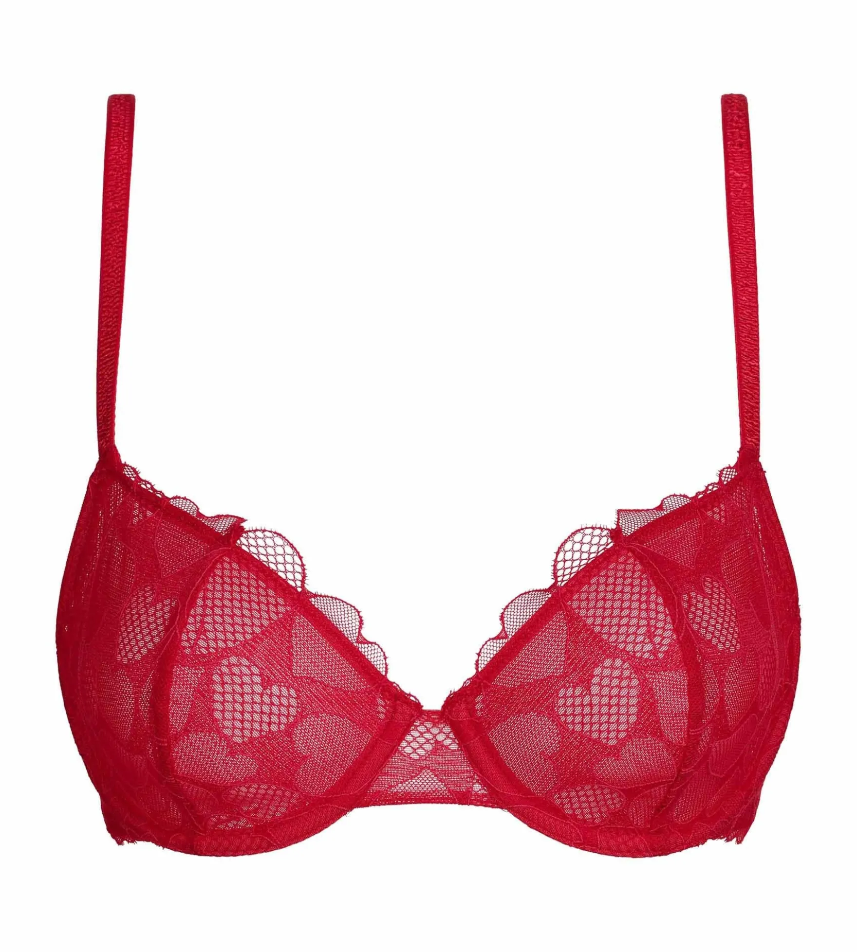 Soutien-gorge emboîtant en dentelle à motif cœur Rouge Red Love