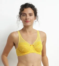Soutien-gorge emboîtant en dentelle Jaune Dim Generous Essentiel