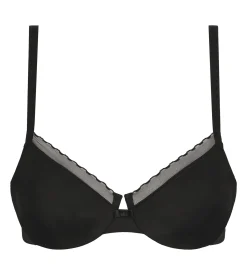 Soutien-gorge emboîtant en microfibre et tulle Noir Dim Daily Confort