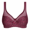 Soutien-gorge emboîtant en microfibre et tulle Rouge Marron Generous